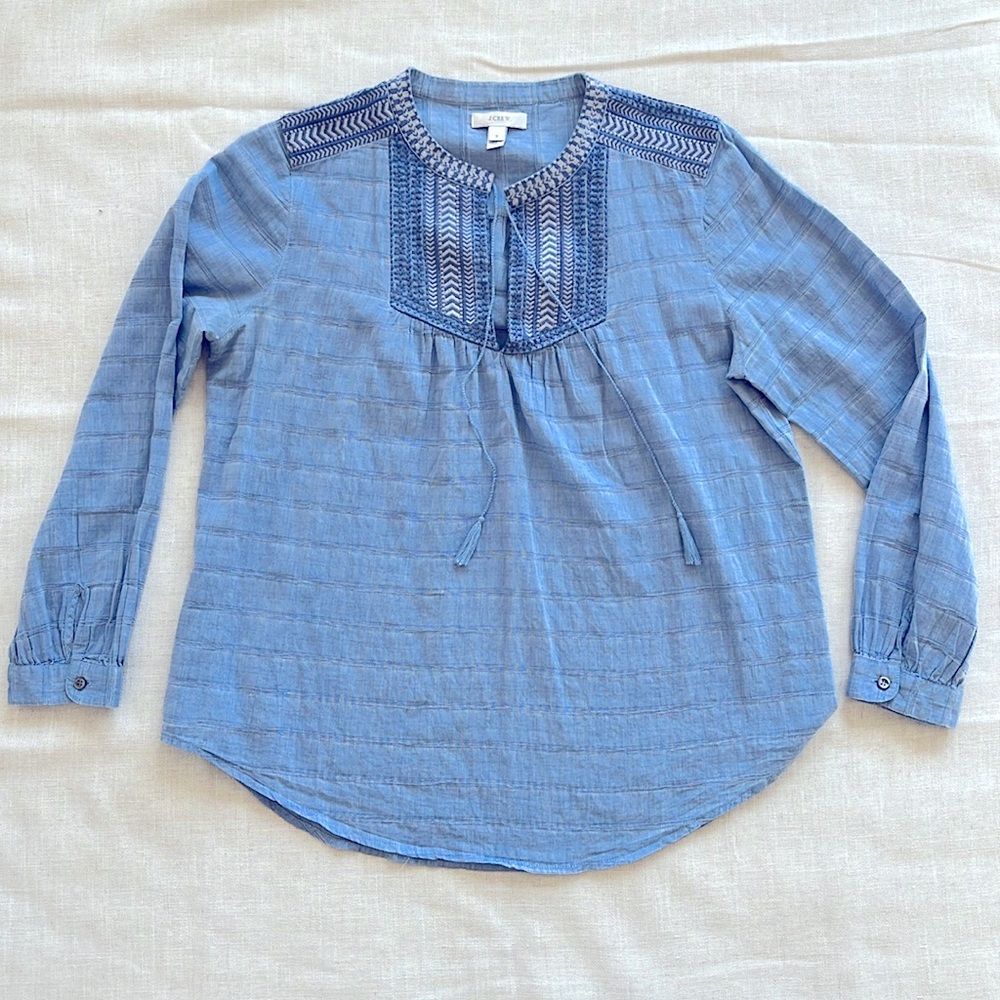 J. Crew women’s size 6 blue cotton blouse
